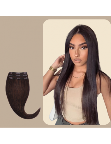 Dark Brown Straight Clip Extensions Véritable concentré