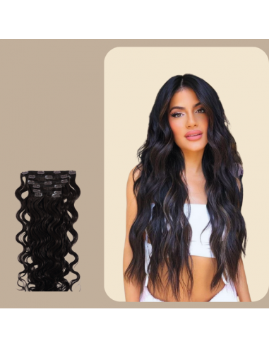 Dark Brown Wavy Clip Extensions Voir les baskets