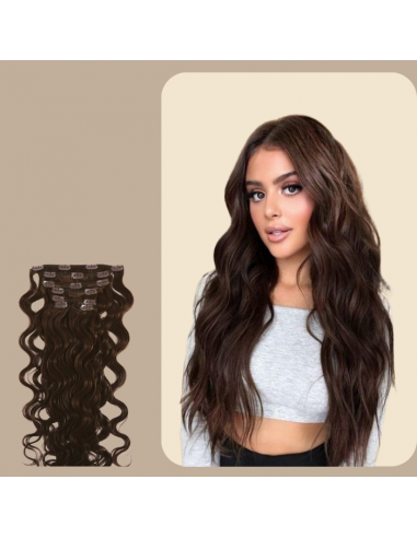 Wavy Brown Clip Extensions plus qu'un jeu 