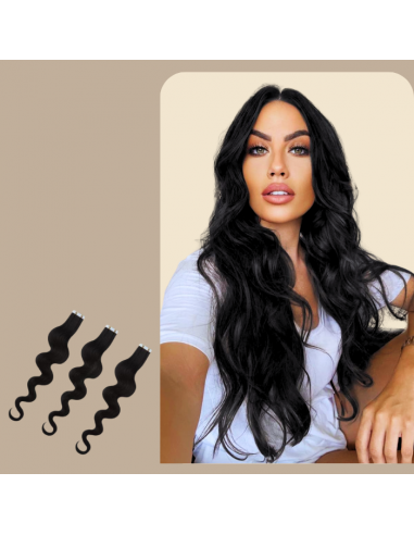 Wavy Black Adhesive Extensions du meilleur 