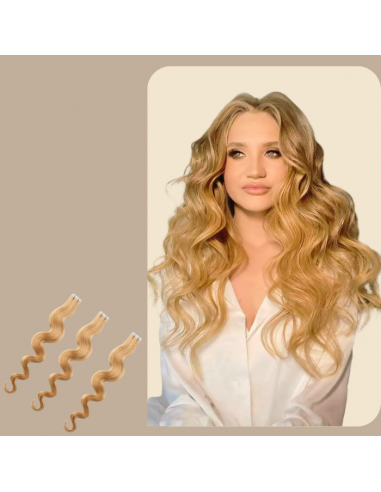 Wavy Adhesive Extensions Blonde Véritable concentré