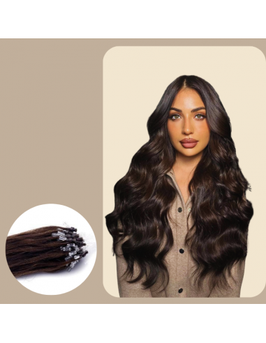 100 Wavy Ring Extensions Brown Pour