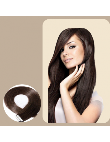 Dark Chocolate Straight Adhesive Extensions / Tapes de technologie