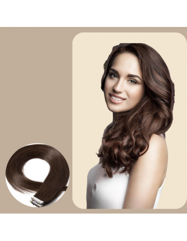 Chocolate Brown Straight Adhesive Extensions / Tapes les muscles