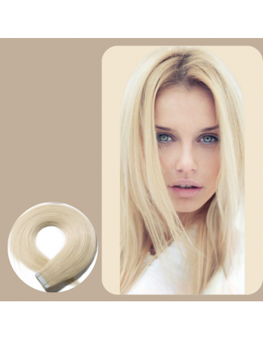 Straight Adhesive Extensions / Platinum Blonde tapes pas cher