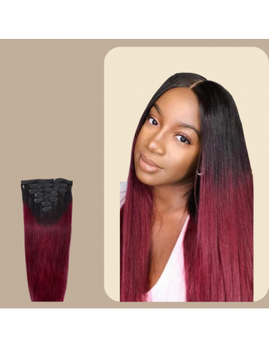 Clip Extensions Kit Straight Ombre Dark Brown 99J 120 gr Les magasins à Paris