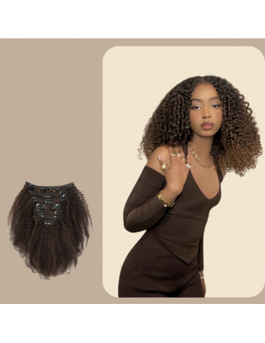 Afro Curly Chocolate Clip Extensions 120 gr pas cher 