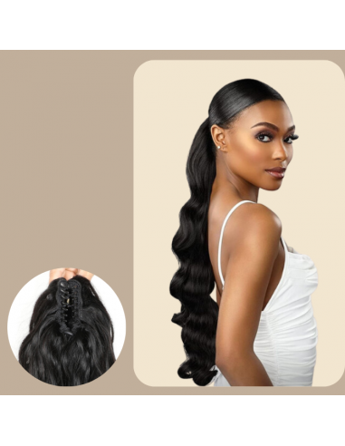 Ponytail Black Clip-in Natural Remy Hair Body Wave meilleur choix