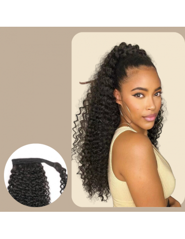 Ponytail Black Magic Ribbon Remy Hair Kinky Curly de technologie