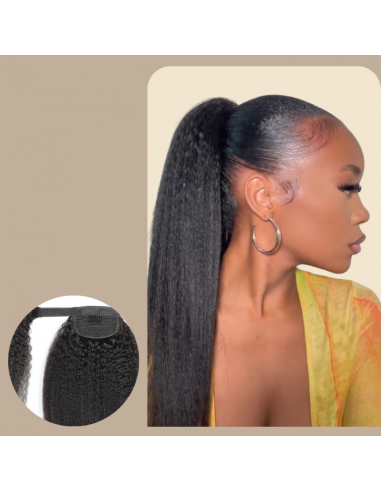 Ponytail Black Magic Ribbon Remy Hair Kinky Straight shop