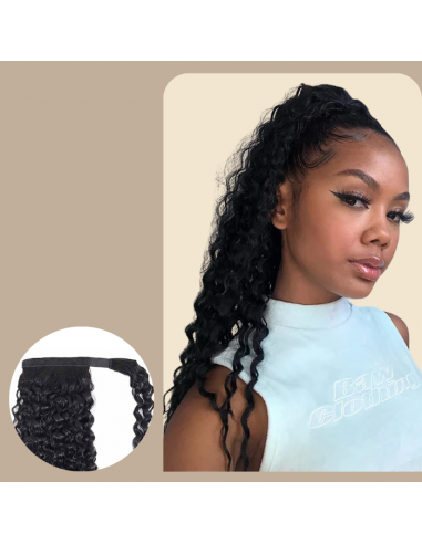 Ponytail Black Magic Ribbon Remy Hair Afro Curly offre 