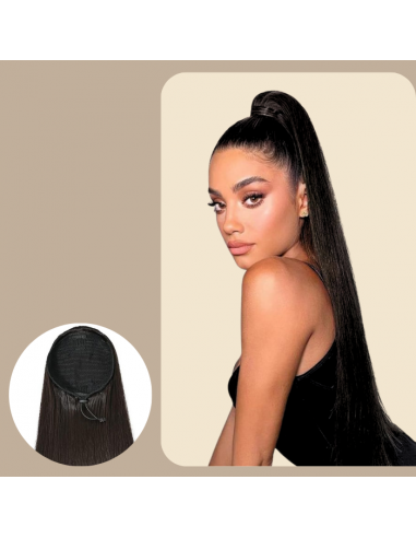 Ponytail Black Drawstring Remy Hair Straight store