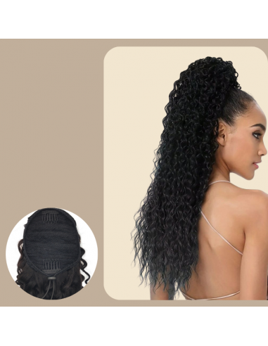 Ponytail Black Drawstring Remy Hair Deep Wave Toutes les collections ici