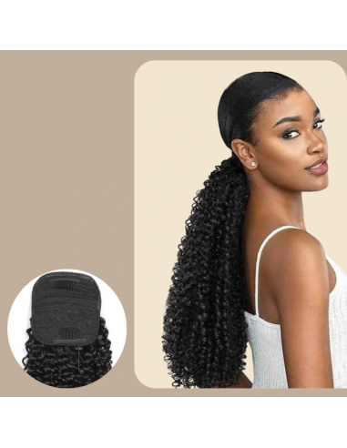 Ponytail Black Drawstring Remy Hair Kinky Curly Profitez des Offres !