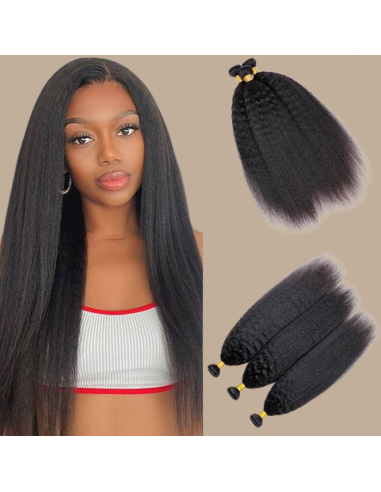 Virgin Hair Weaving Human Hair Yaki Straight 7A Dark Brown 1B 100 Gr Profitez des Offres !