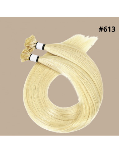 100 Premium Straight Keratin Extensions with Flat Tip 613 2024