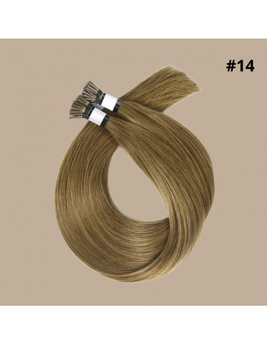 50 Straight Premium Keratin Extensions with I-Tip 14 Pour