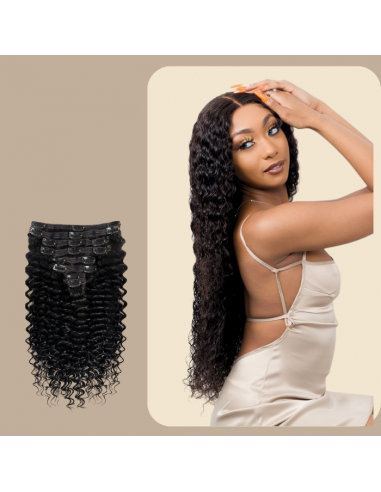 Deep Wave Zwart 120g Clip-In Extensions Kit Venez découvrir notre 