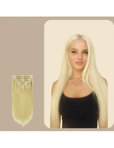 Recht Blond Platina Clip-In Extensions Kit Comment ça marche