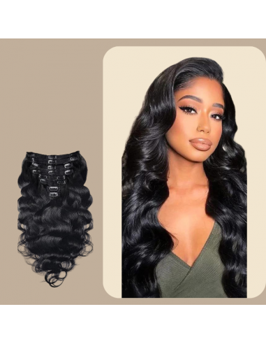 Body Wave Zwart 120g Clip-In Extensions Kit le concept de la Pate a emporter 