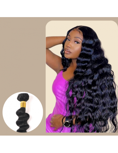 Tissage Cheveux Vierge Human Hair Los Diep 7A Brun Foncé 1B 100 Gr rembourrage situé sous