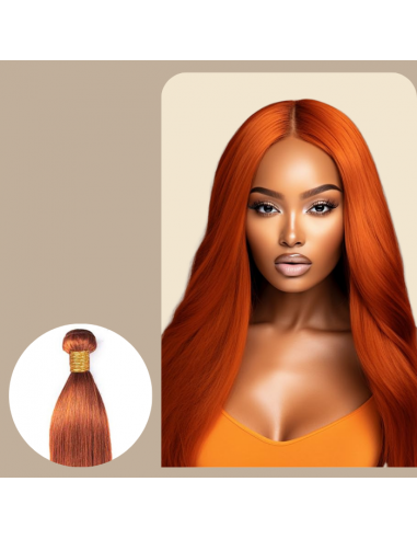 Weven Virgin Virgin Human Hair Straight 7A Ginger 350 100 Gr pas cher 